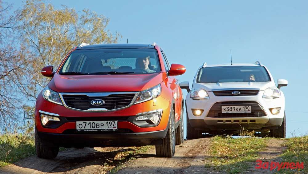 Kia Sportage (цена - 1 279 900 руб.) и Ford Kuga (цена - 1 163 000 руб.)