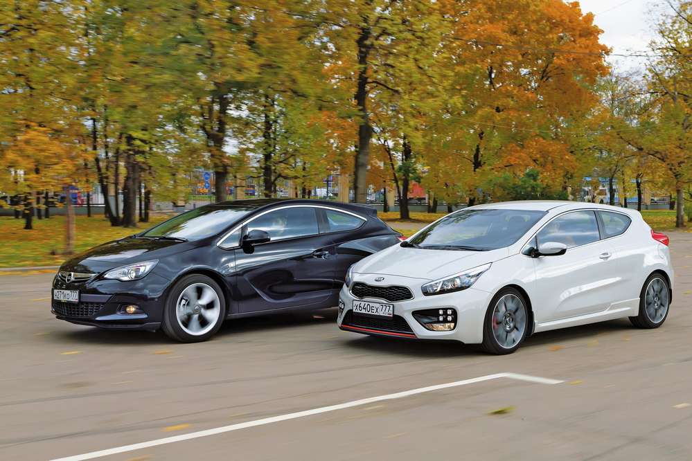 Kia pro_cee&#39;d GT 1.6 (204 л.с.), 6АКП + опции (952 939 руб.) &lt;br/&gt;и Opel Astra GTC A 1.6 (200 л.с.), 6МКП, Sport + опции (1 137 900 руб.)