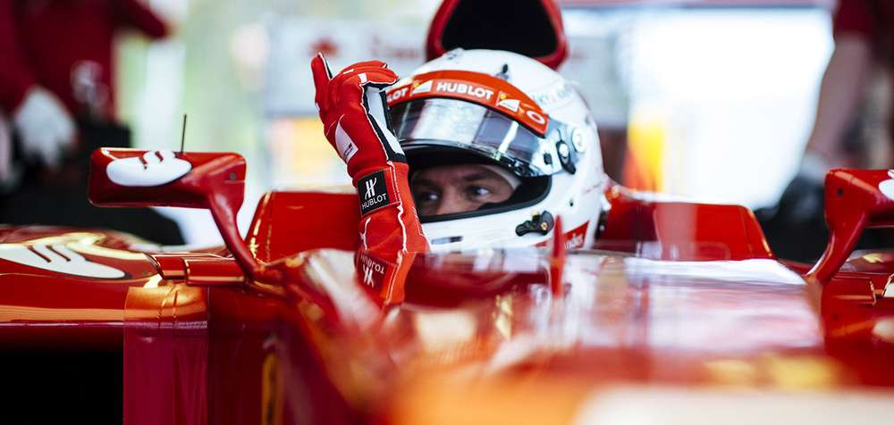 Себастьян Феттель в болиде Ferrari