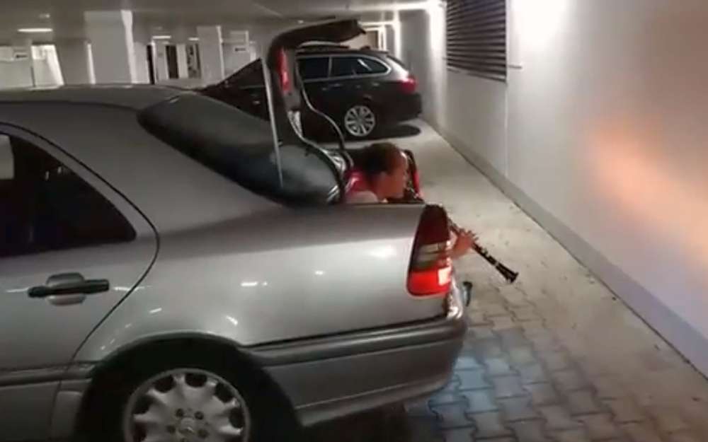 Водитель Мерседеса использовал девушку в качестве парктроника