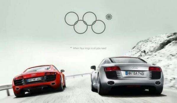 Реклама Audi с 4 олимпийскими кольцами оказалась подделкой