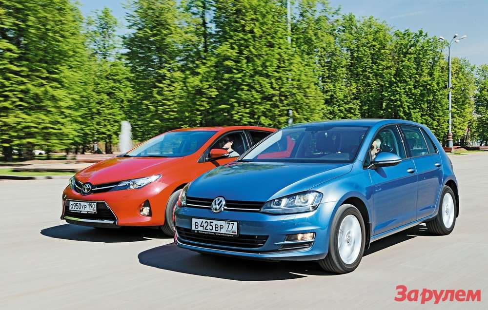 Toyota Auris 1.6 (132 л.с.), вариатор
Спорт (885 000 руб.) и Volkswagen Golf 1.4 TSI (140 л.с.), 7DSG
Highline (1 109 500 руб.)