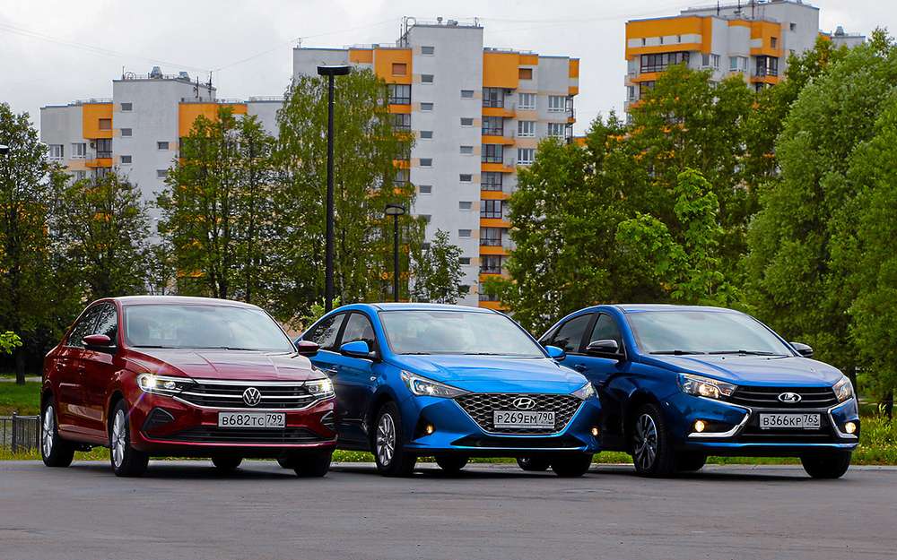VW Polo, Lada Vesta, Hyundai Solaris - тест в цифрах