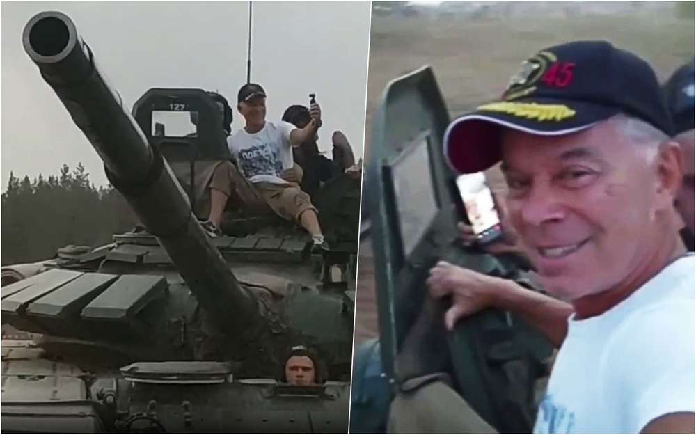 Газманов с «огоньком» прокатился на танке на фоне полыхающей деревни