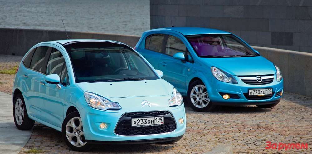 Citroen C3 (цена - 640 500 руб.) и Opel Corsa (цена - 610 000 руб.)