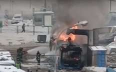 В Москве снова сгорел электробус (видео)