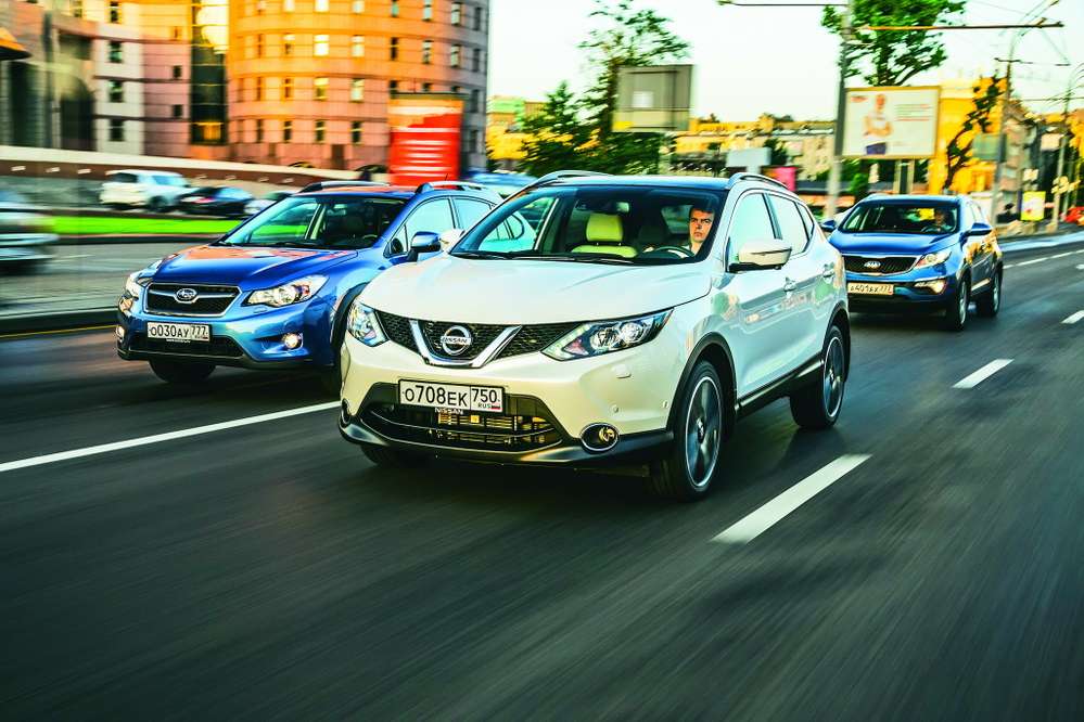 Сравнительный тест Nissan Qashqai, Subaru XV и Kia Sportage: белый начинает и…