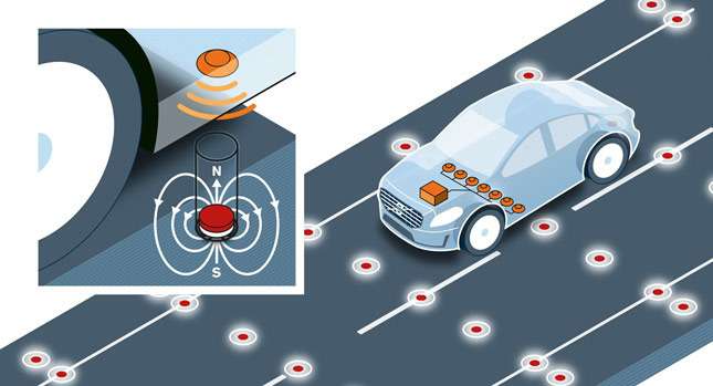 Volvo испытала магниты на дорогах для самоуправляемых авто