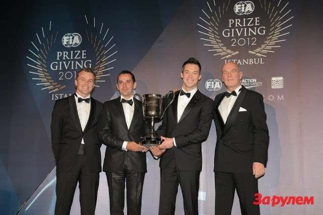 Победители FIA World Endurance Championship - команда Audi в полном составе: Андре Лоттерер, Бенуа Трелуэр и Марсель Фасслер.