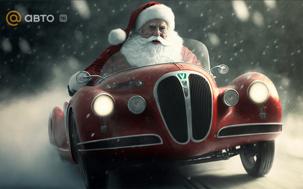 Милота: нейросеть нарисовала машины Деда Мороза