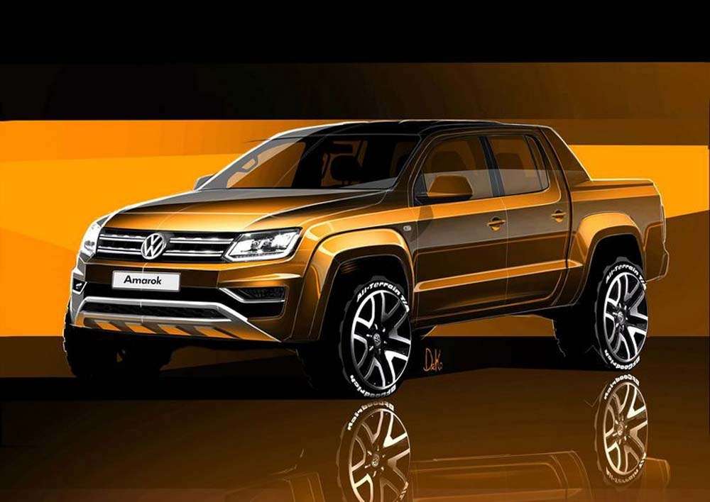 Volkswagen обнародовал скетчи обновленного пикапа Amarok