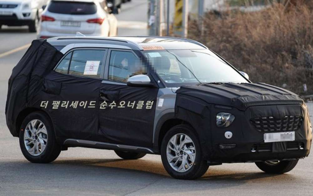 7-местную версию Hyundai Creta поймали во время испытаний