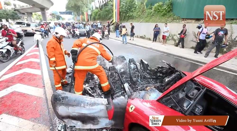 Очередное самовозгорание Ferrari произошло в Малайзии