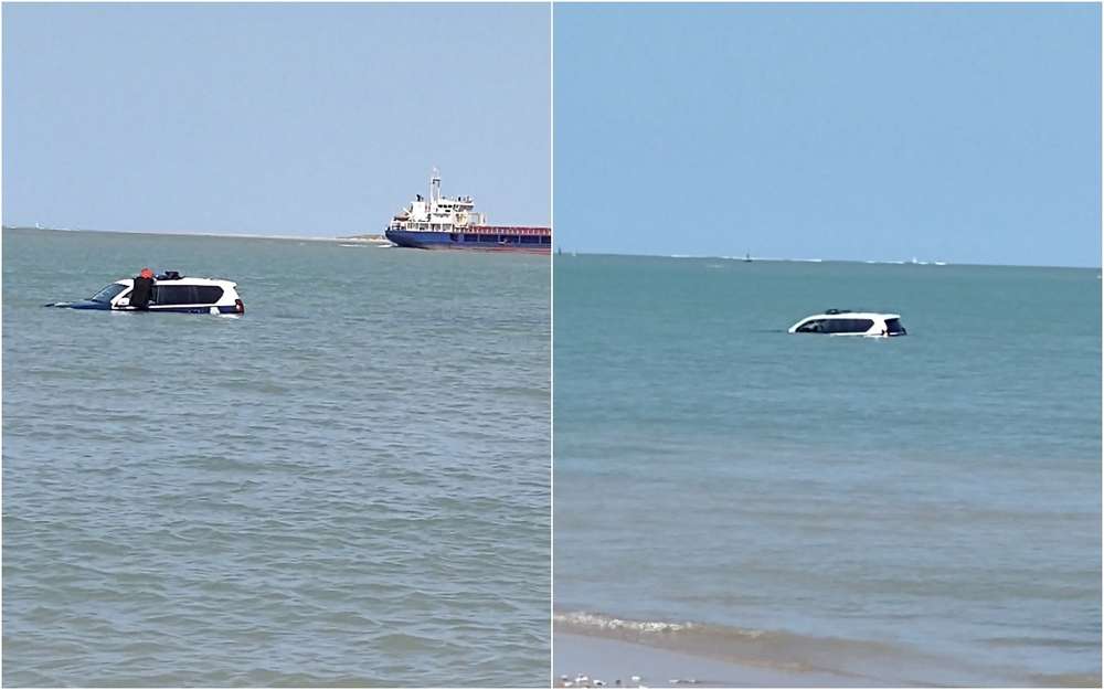 Полицейские утопили Land Cruiser Prado в море