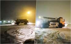 Дрифт снегоуборочной машины попал на видео