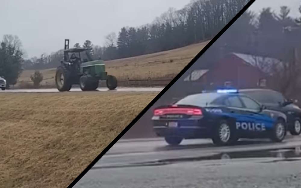 Догнать трактор легко, а вот остановить... (видео)