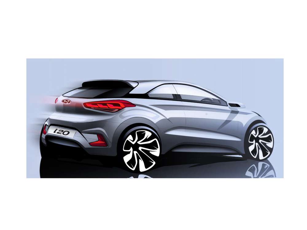 Hyundai обнародовала изображение нового i20 в кузове купе