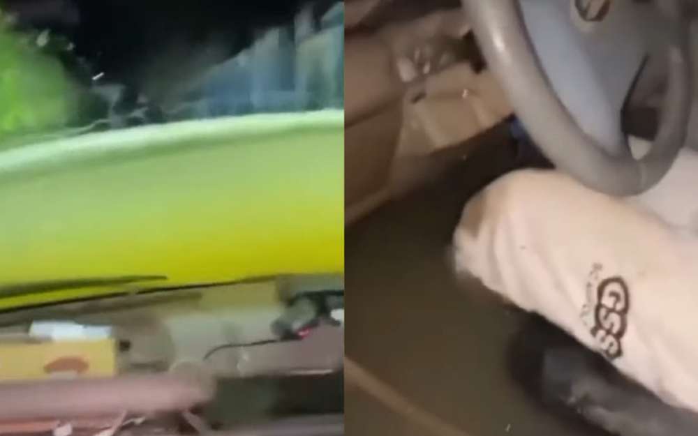 Пассажир заснял изнутри, как машина тонет (видео)