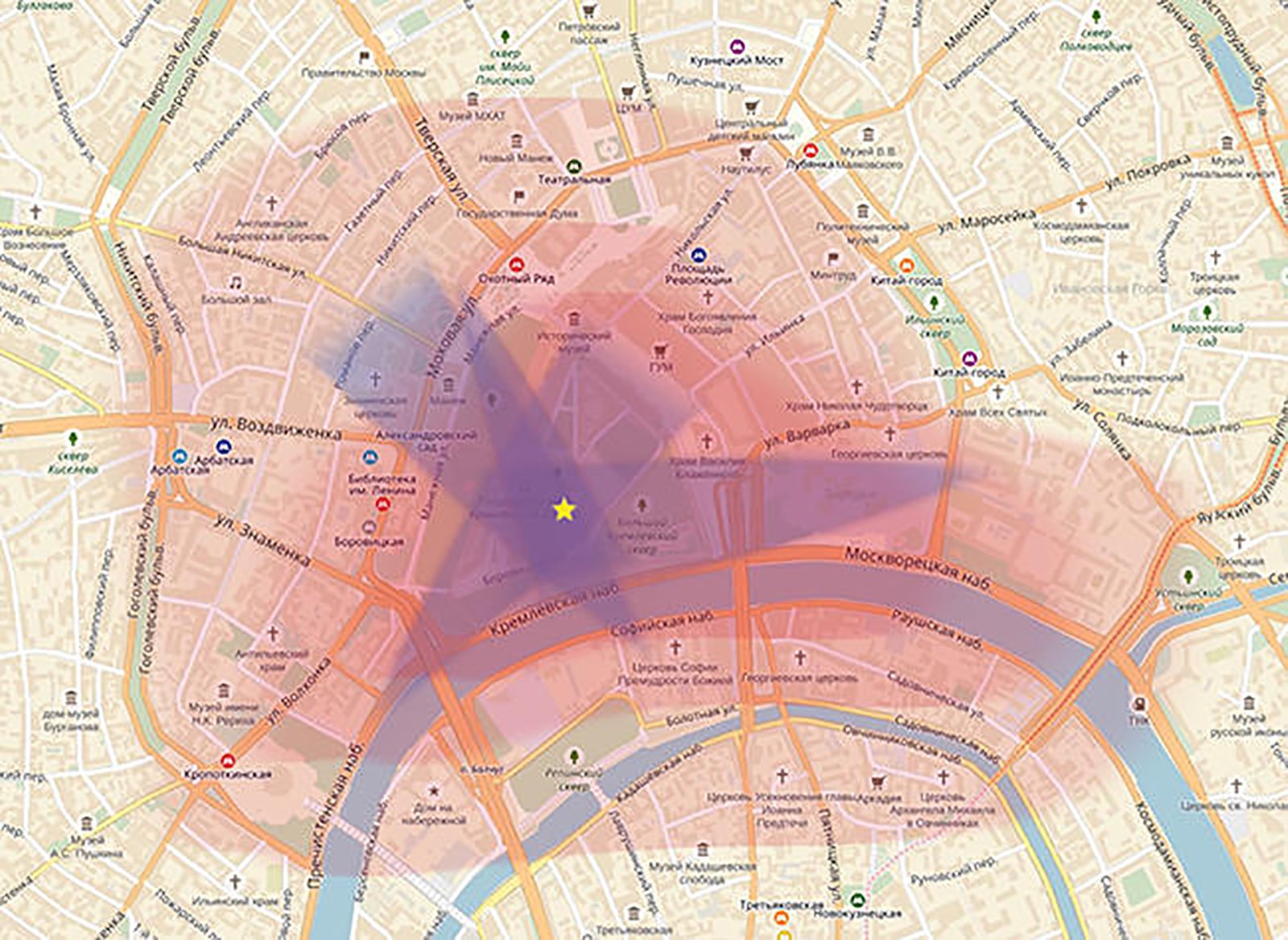 Определение места в москве по